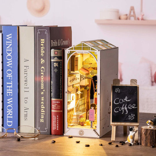 Robotime Παιχνίδι Κατασκευών Ξύλινo DIY Sunshine Town Miniature Bookend για Παιδιά 14+ Ετών