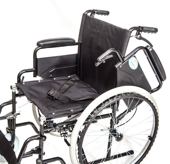 Promoting Medical Promoting Medical Wheelchair 24" Simple Type Wheelchair with Removable Sides/Feet & Companion Brakes 45cm Black