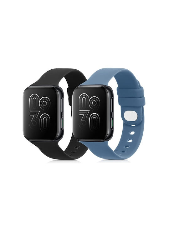 KWmobile 2 τμχ. Λουράκι Σιλικόνης Black / Blue Grey (Oppo Watch 41mm)