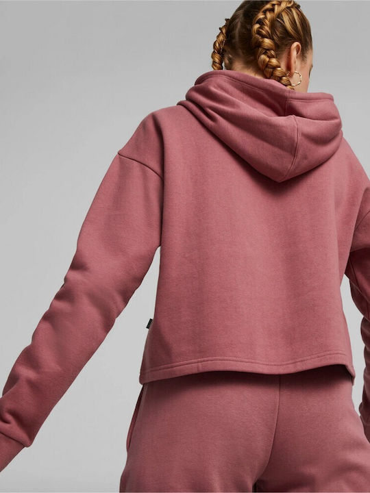 Puma Women's Cropped Hooded Sweatshirt Dusty Rose