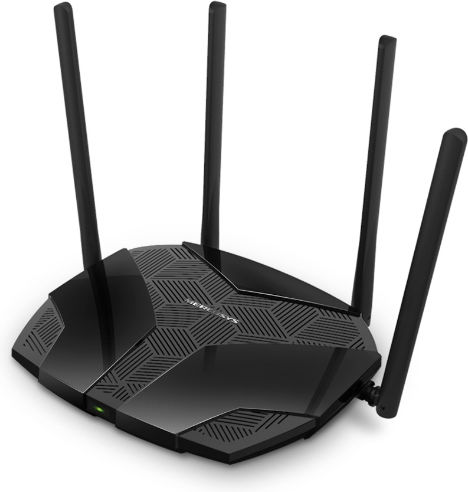 Mercusys MR80X v2 Drahtlos Router Wi-Fi 6 mit 3 Anschlüssen Gigabit Ethernet