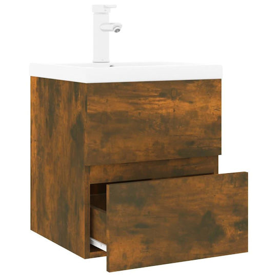 vidaXL Countertop with Sink L41xW38.5xH45cm Smoky Oak