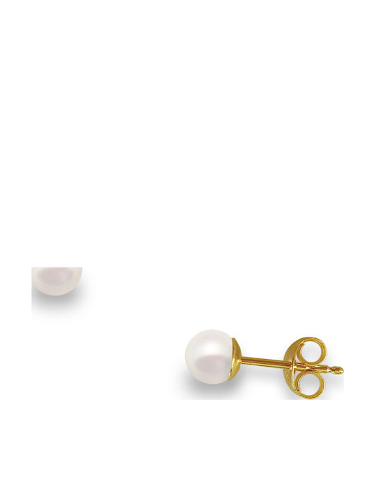 Drandakis Earrings made of Gold 14K with Stones & Pearls