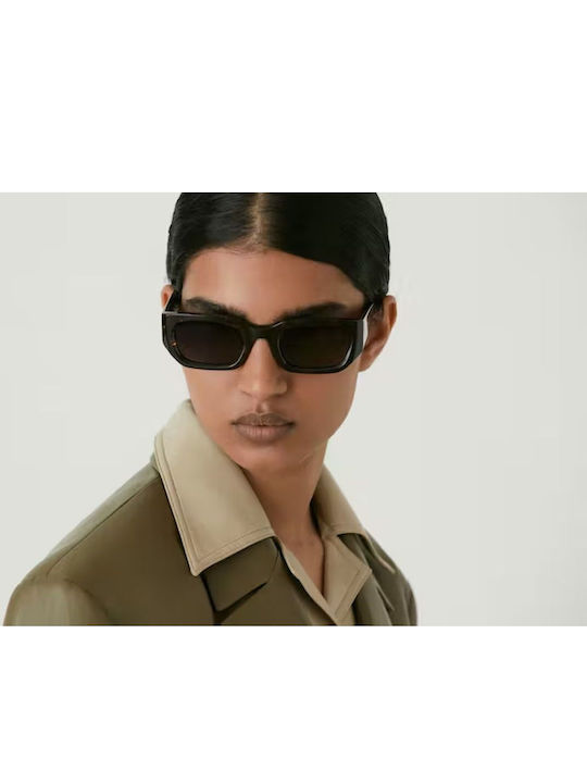 Gigi Barcelona Natalie Unisex Sunglasses with Brown Tartaruga Horn-Rimmed Frame and Green Lens 6735/2