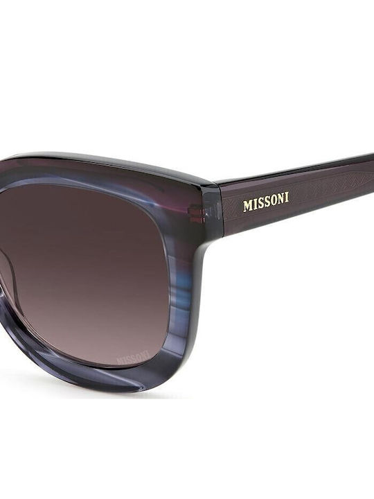 Missoni Women's Sunglasses with Multicolour Plastic Frame and Purple Gradient Lens