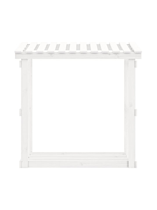 vidaXL Wooden Firewood Box 108x64.5x109cm White