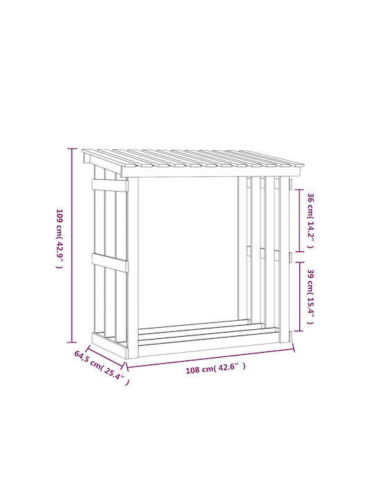 vidaXL Wooden Firewood Box 108x64.5x109cm White