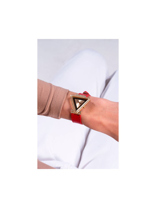 Fame Watch with Red Leather Strap