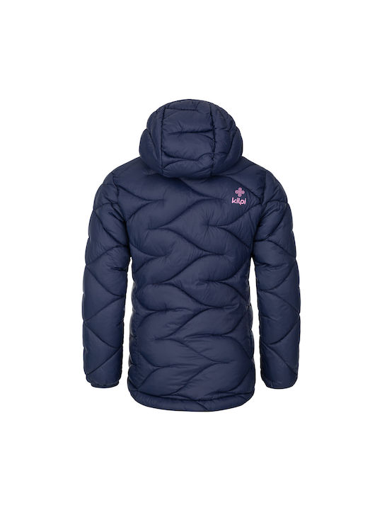 Kilpi Waterproof Kids Quilted Jacket short Hooded Navy Blue Rebeki