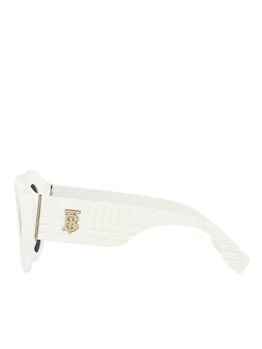 Burberry Burberry Women's Sunglasses with White Horn-Rimmed Frame and Grey Lenses BE4370U 300787
