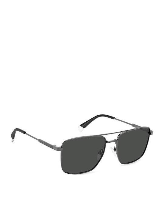 Polaroid Herren Sonnenbrille mit Gray Metall Gestell und Gray Polarisiert Linse PLD4134/S/X KJ1M9