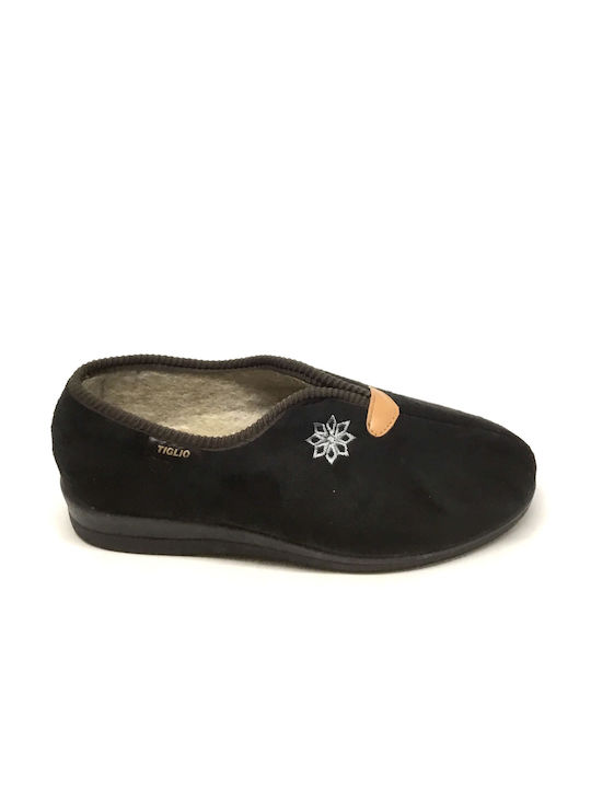 Women's winter slippers closed TIGLIO 577-black