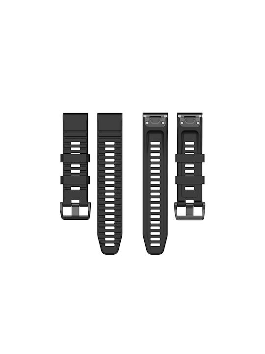 Sonique Stripe Strap Silicone Black (Garmin Fenix 5/5 Plus/6/6 Pro/7/Sapphire/EPIX gen2/Descent G1/Forerunner 935/945/955)