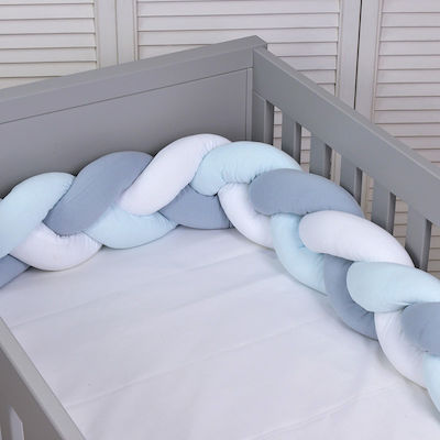 Baby Oliver Design Crib Bumpers Braided Inside Light Blue 18x200cm