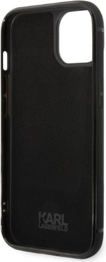 Karl Lagerfeld Signature Logo Back Cover Synthetic Leather Black (iPhone 14 Plus) KLHCP14MCSSK