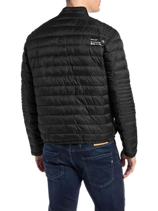 Replay Herren Winter Jacke Puffer Schwarz