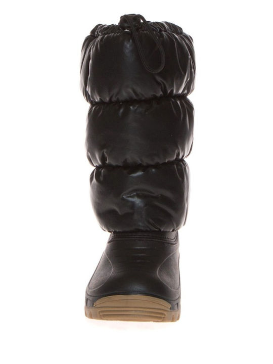 Synthetic Leather Snow Boots Mina Black