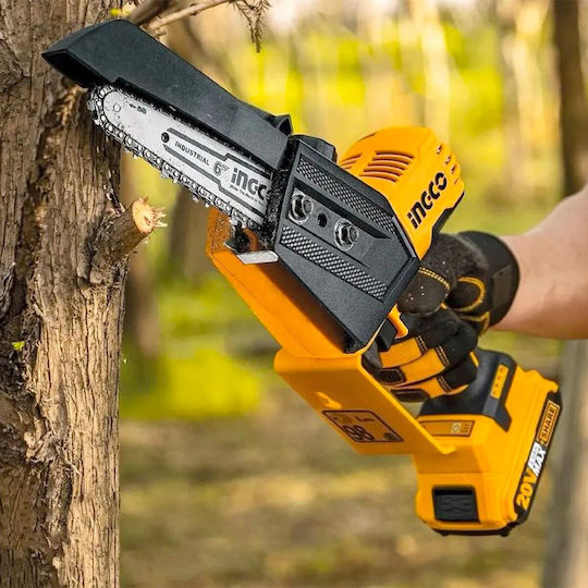 Ingco Κλαδευτικό Αλυσοπρίονο Μπαταρίας Solo Brushless 20V 1.1kg με Λάμα 15cm