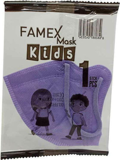 Famex Μάσκα Προστασίας FFP2 NR για Παιδιά Lilac 40τμχ