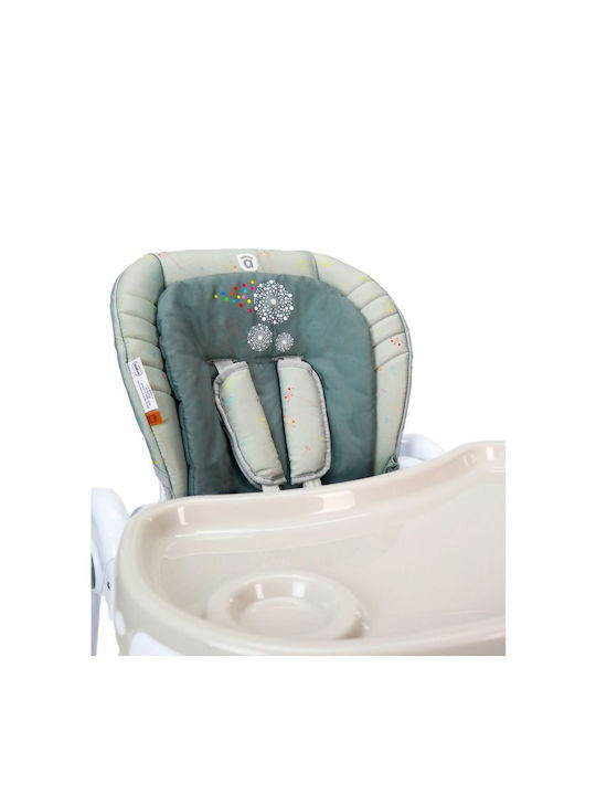 Asalvo Manet Dandelion Klappbarer Baby Hochstuhl mit Höhenverstellbar Grau