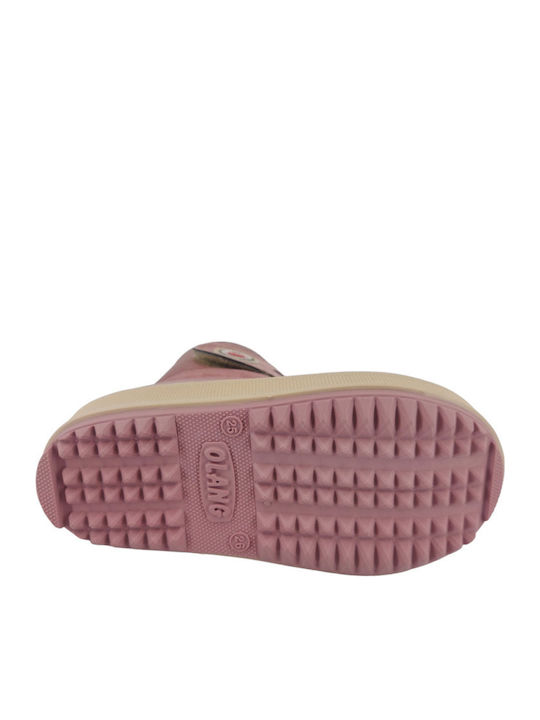 Bibra Suede Kinder-Schneestiefel mit Klettverschluss Rosa