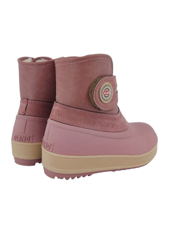 Bibra Suede Kinder-Schneestiefel mit Klettverschluss Rosa