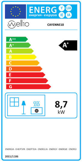 Wellio Cayenne10 Σόμπα Pellet Αερόθερμη 8.7kW Λευκή
