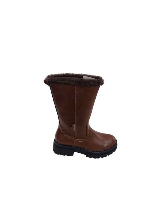 Women's Boots B&W with Fur 31007 Brown