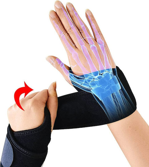 Hurtel Încheietură cu Degetul Mare & Fixare Stânga în Culoarea Negru