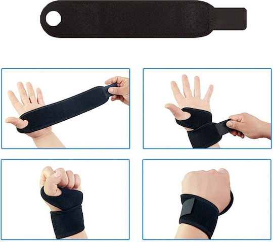 Hurtel Încheietură cu Degetul Mare & Fixare Stânga în Culoarea Negru