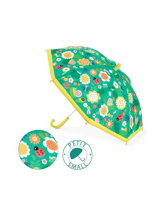 Djeco Kids Curved Handle Umbrella Άνοιξη with Diameter 70cm Green