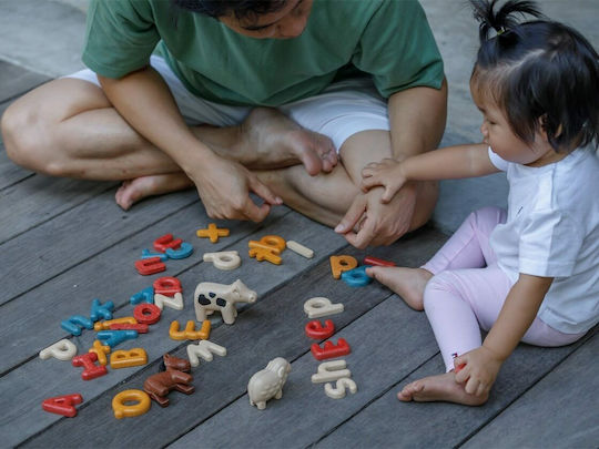 Plan Toys Αλφαβήτα με Πεζά Γράμματα Αγγλικών Εκπαιδευτικό Παιχνίδι Γράμματα & Αριθμοί από Ξύλο για 3+ Ετών