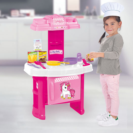 Dolu Large Super Pink Unicorn Kids Kitchen for 3+ Years 19 Pieces