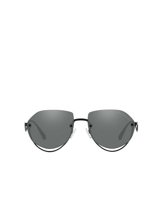 Emporio Armani Women's Sunglasses with Black Metal Frame and Silver Mirror Lens EA2137 30016G