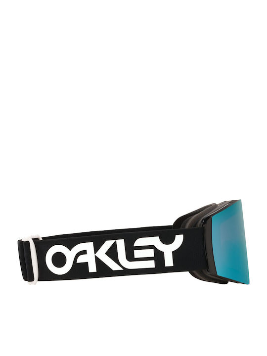 Oakley Fall Line Μάσκα Σκι & Snowboard Ενηλίκων Μαύρη με Φακό σε Μπλε Χρώμα