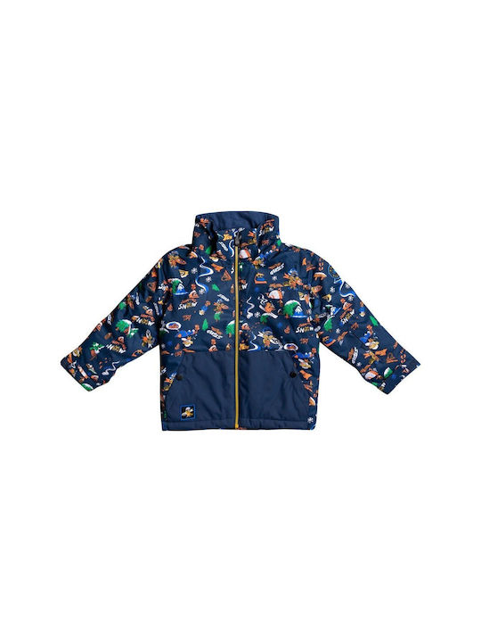 Quiksilver Wasserdicht Kinderjacke Kurz Winddicht mit Futter & Kapuze Blau Little Mission