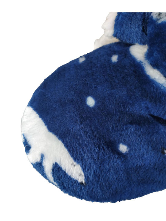 CHILDREN'S SLIPPERS WITH FUR BLUE POLAR BEAR FUR Y-6290