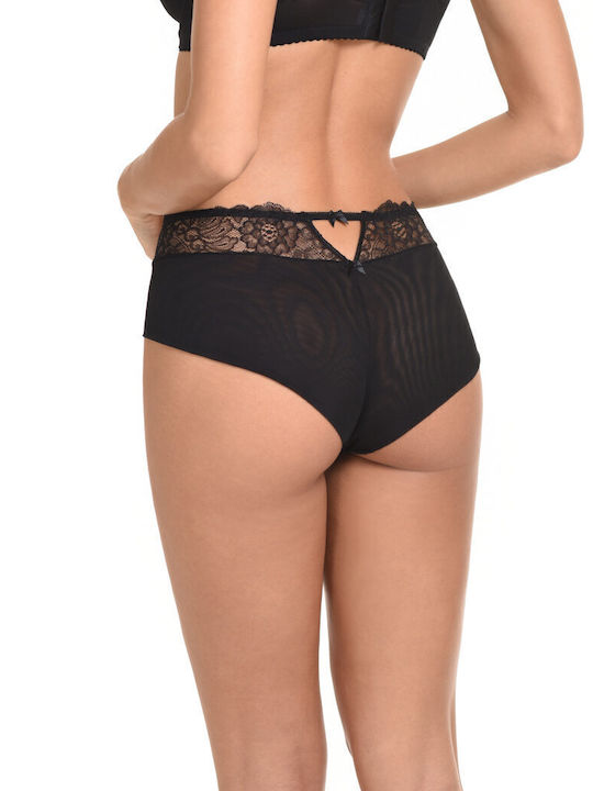 Miss Rosy Women's Boxer with Lace Black