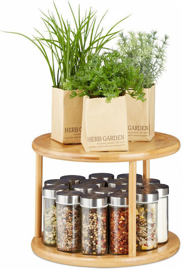 Relaxdays Drehbare Gewürzorganisatoren Bambus auf drehbarem Ständer Braun 1Stück 1Stück Relaxdays Drehbare Gewürzorganisatoren Bambus auf drehbarem Ständer Braun 1Stück 1Stück