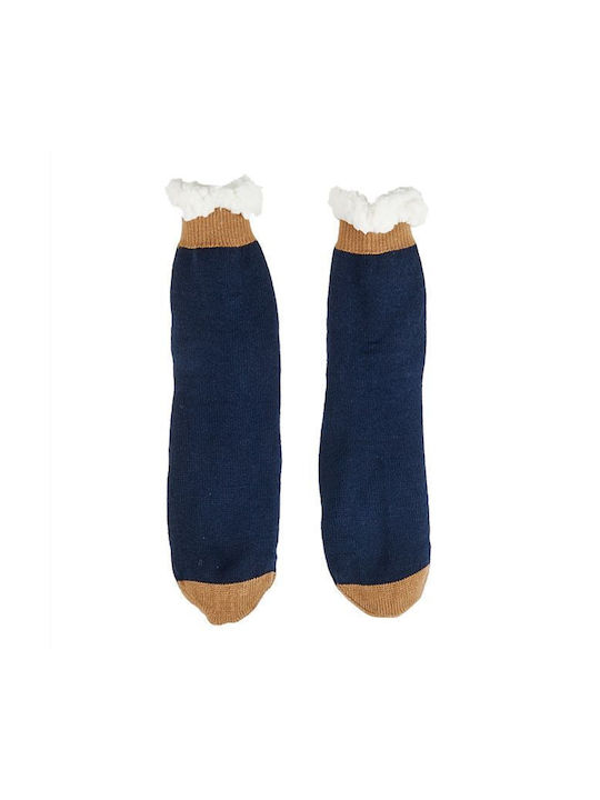 Mitsuko Men's Solid Color Socks Blue