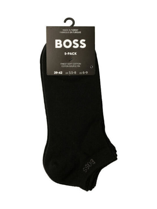 Boss Ανδρικές Μονόχρωμες Κάλτσες Μαύρες 5Pack
