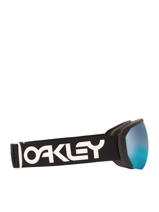 Oakley Flight Path Μάσκα Σκι & Snowboard Ενηλίκων Μαύρη με Φακό Καθρέπτη σε Μπλε Χρώμα