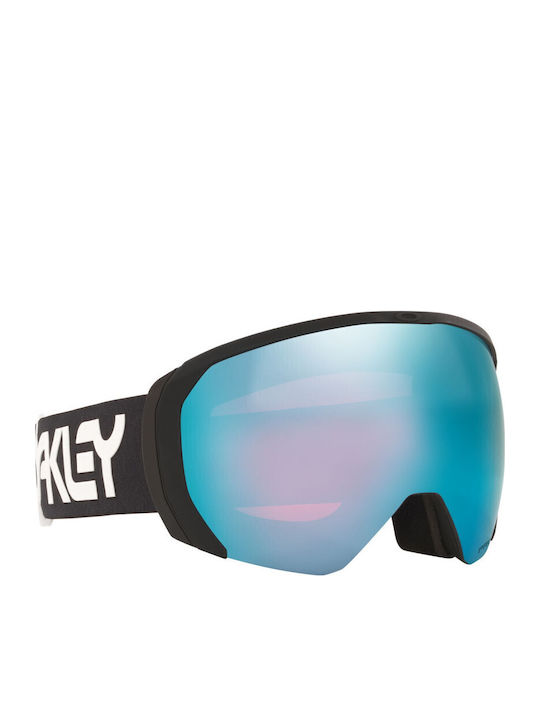 Oakley Flight Path Μάσκα Σκι & Snowboard Ενηλίκων Μαύρη με Φακό Καθρέπτη σε Μπλε Χρώμα