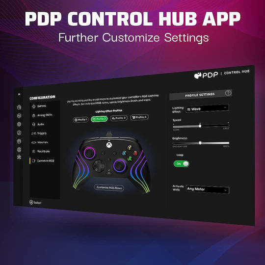 PDP Afterglow Wired Gamepad for PC / Xbox One / Xbox Series Wave