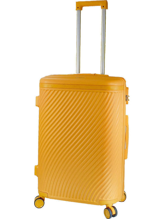 Forecast LSDQ-04 Mittlerer Reisekoffer Hartschalen Gelb mit 4 Räder Höhe 65cm