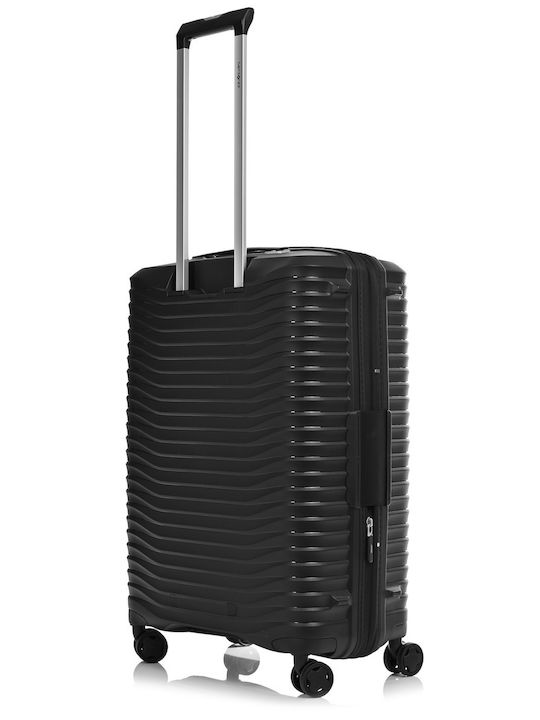 Samsonite Upscape Medium Hard Black Suitcase with 4 Wheels Height 68cm