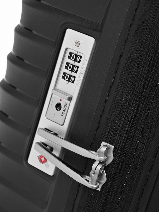 Samsonite Upscape Medium Hard Black Suitcase with 4 Wheels Height 68cm