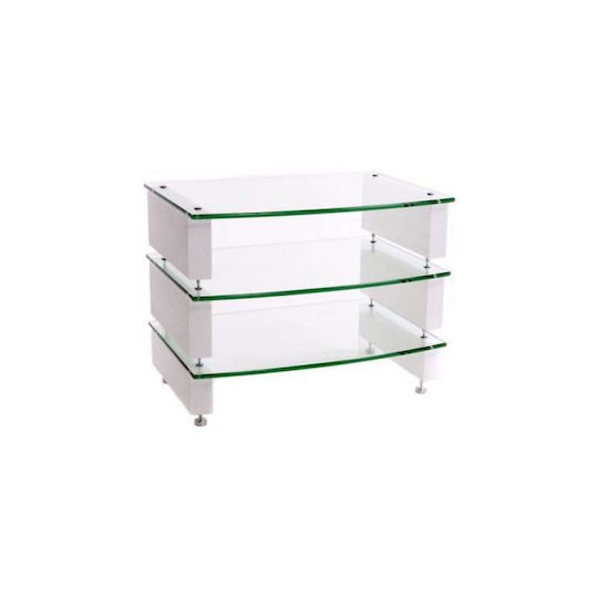 Custom Design Milan Reference 10 Έπιπλο Hi-Fi White/Clear Glass 57x28x40cm