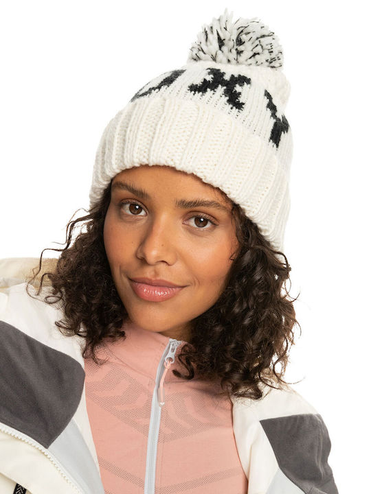 Roxy Tonic Pom-Pom Pom Pom Beanie Γυναικείος Σκούφος Πλεκτός Egret