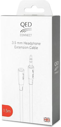 QED 3.5mm Jack Cable 3.5mm Male - 3.5mm Female Black 1.5m QE8134